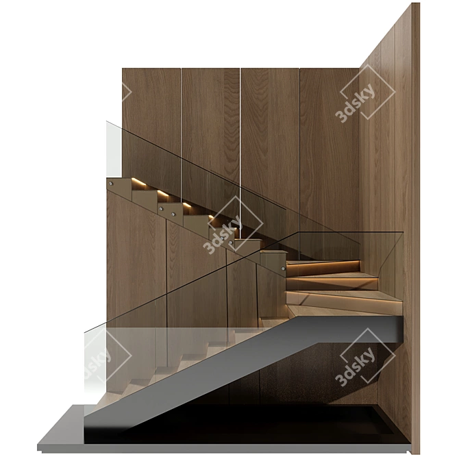 320cm Modern Stairway Design 3D model image 4