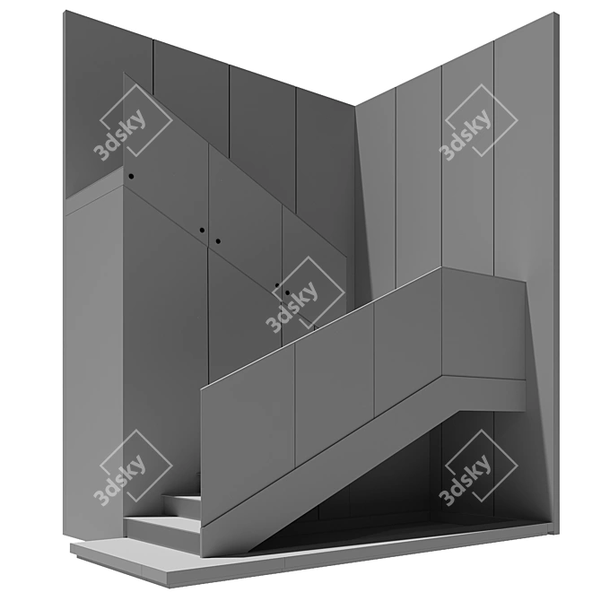 320cm Modern Stairway Design 3D model image 6