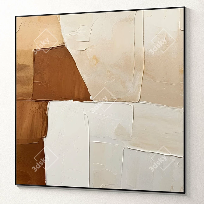  Plaster Square Photo Frames Set 3D model image 6