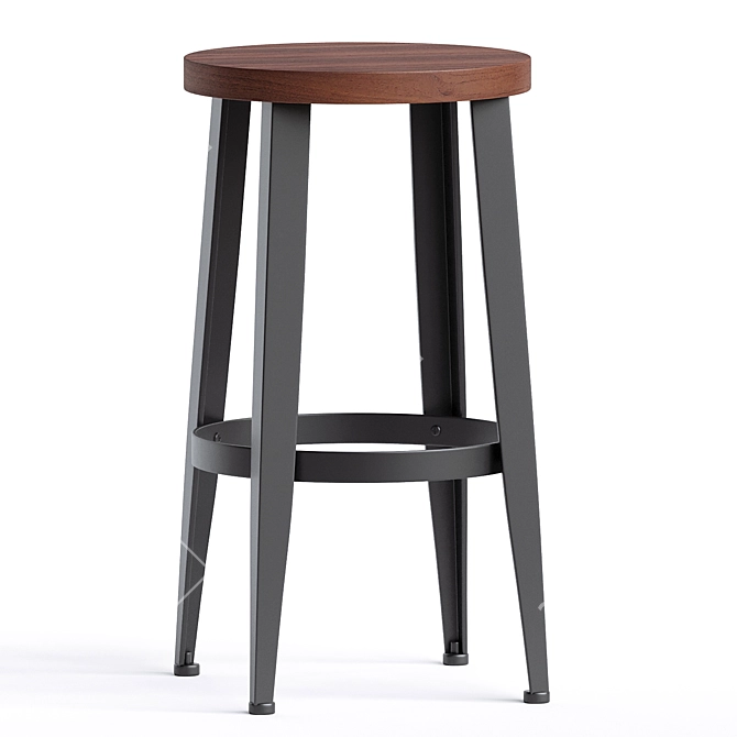 Modern Metal-Base Counter Stool 3D model image 1