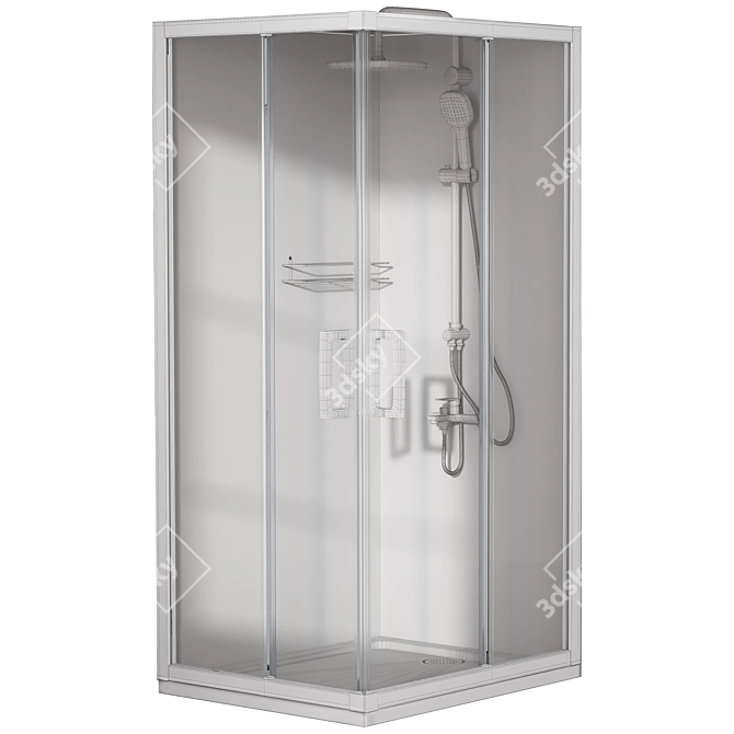 Cozy 'Stworki Karlstad' Shower Corner 3D model image 4