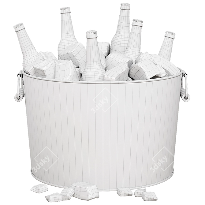 Galvanized Beverage Tub 3D model image 3