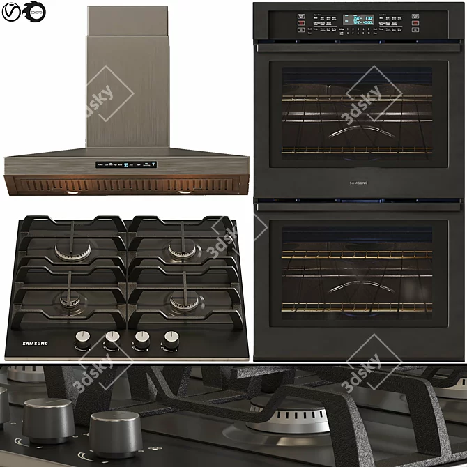 Samsung Kitchen Appliance Bundle 3D model image 4