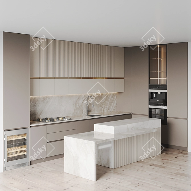 Modern Kitchen 3D Models Bundle 3D model image 2