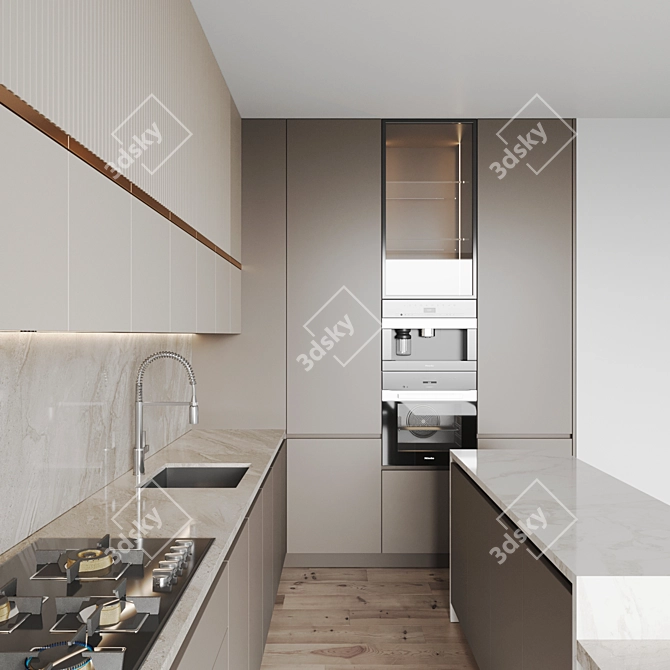 Modern Kitchen 3D Models Bundle 3D model image 4