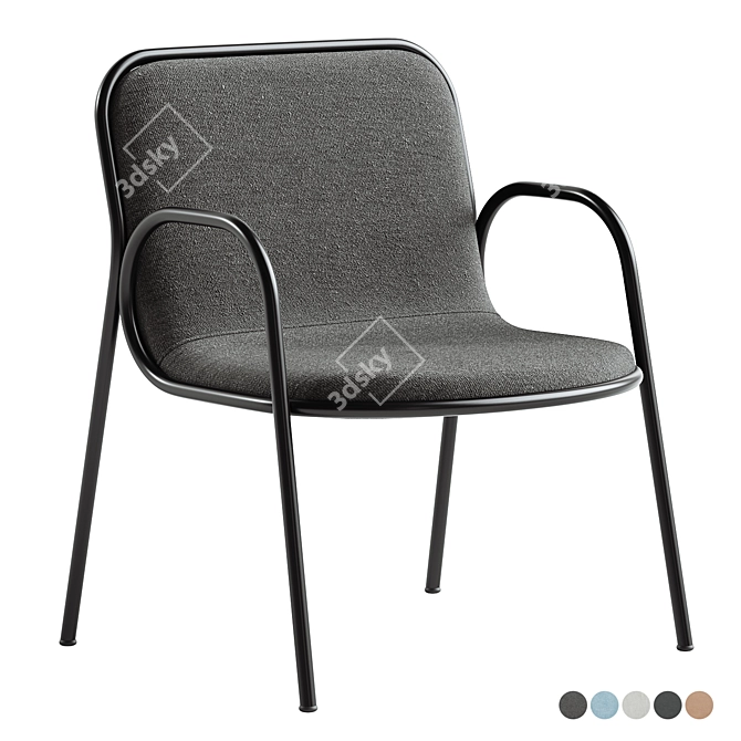 Modern Unia Lounge Chair Design 3D model image 7