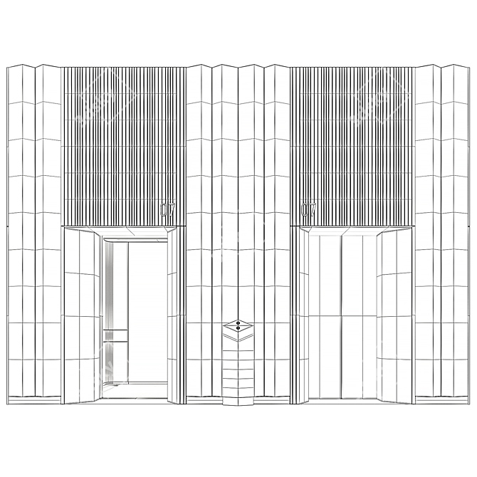 Modern Elevator Lobby Design 13 3D model image 3