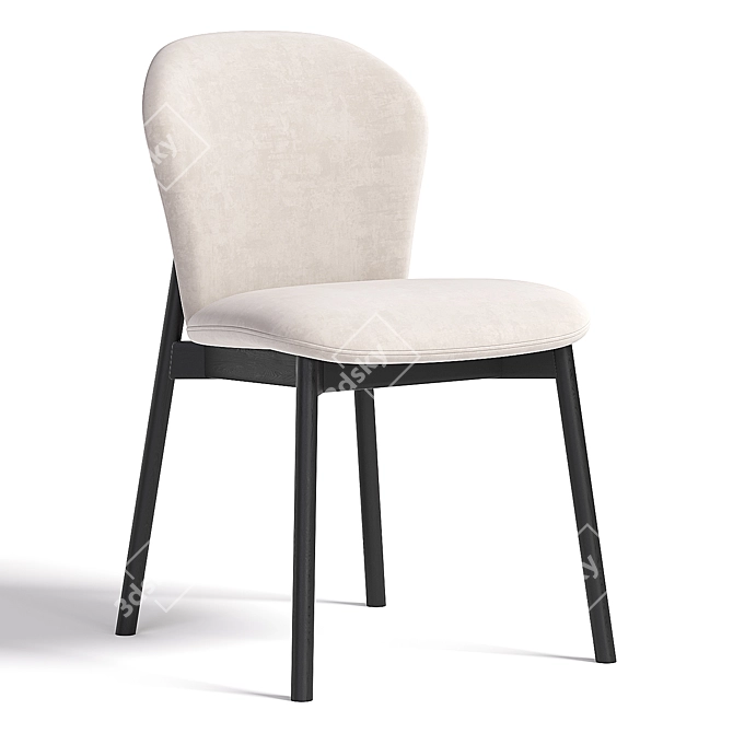 Modern Upholstered Side Chair Fin 3D model image 2