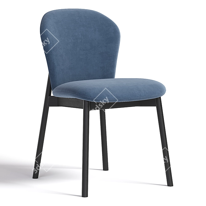 Modern Upholstered Side Chair Fin 3D model image 3