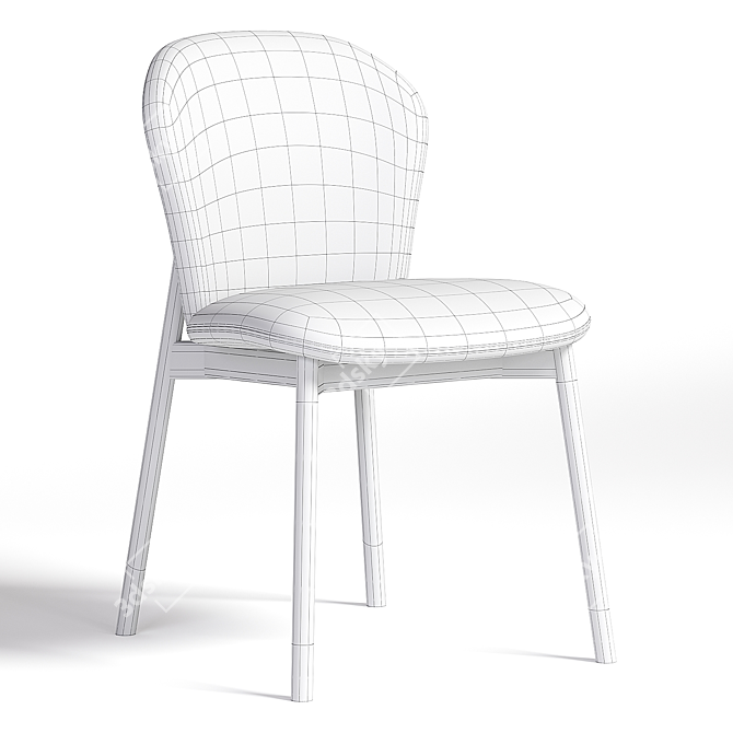 Modern Upholstered Side Chair Fin 3D model image 5