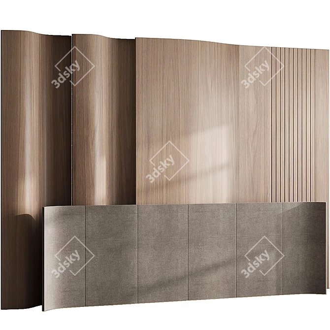 Elegant Headboard 3D Wall Panel 3D model image 1