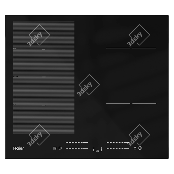 Modern Induction Hob - HAFRSJ64MC 3D model image 2