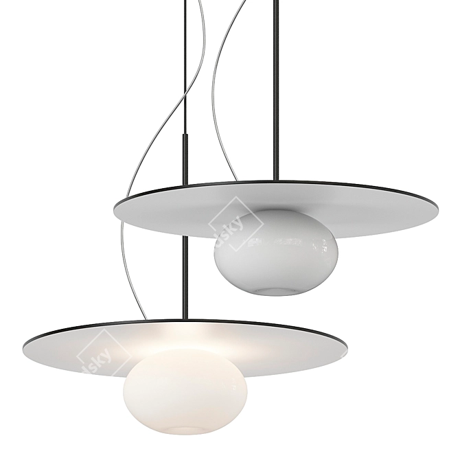 Sleek Modern Pendant Light 3D model image 2