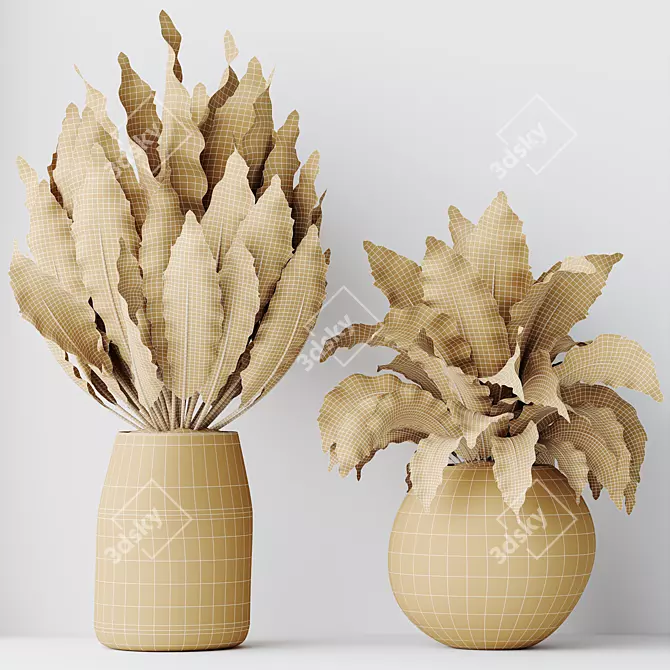 Domino Variegated Peace Lily Set 3D model image 5