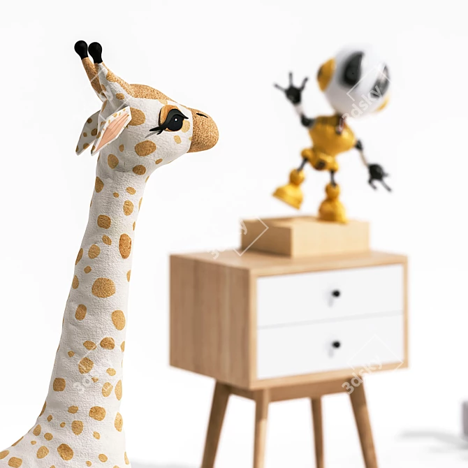 Giraffe Soft Toy and Kids Room Decor 3D model image 2