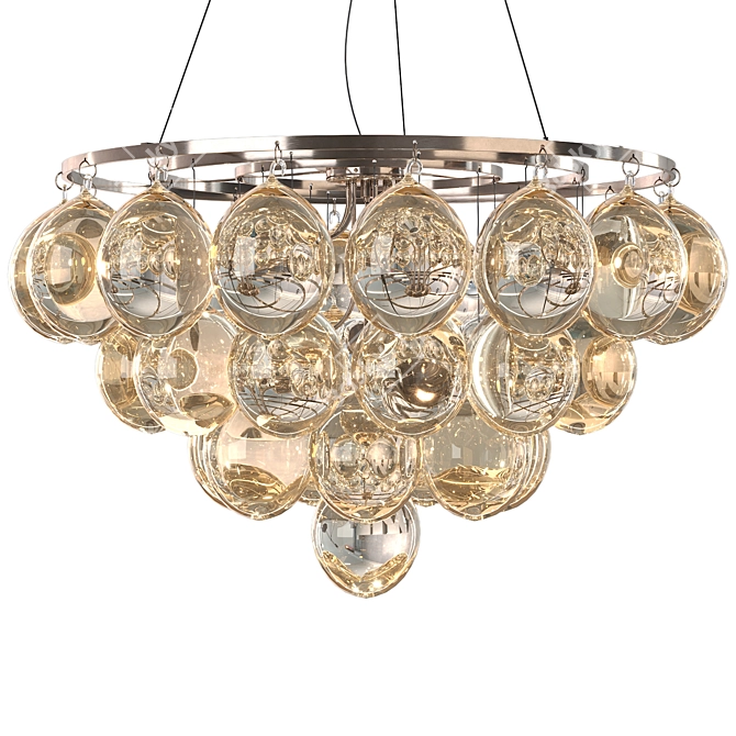 Swedish Designed Amber Pendant Light 3D model image 2