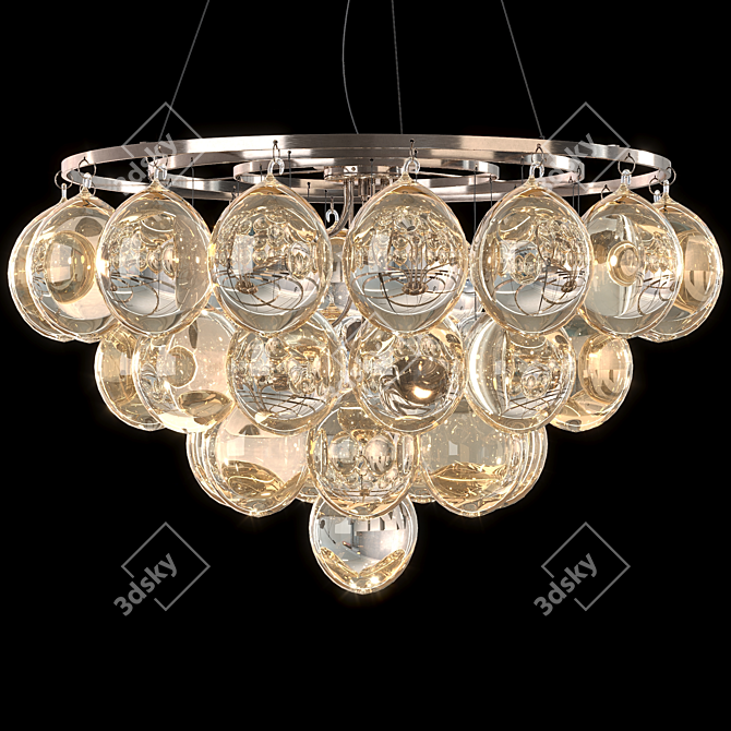 Swedish Designed Amber Pendant Light 3D model image 3