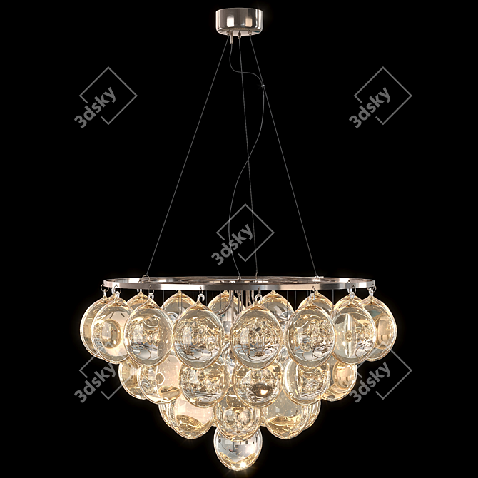 Swedish Designed Amber Pendant Light 3D model image 5