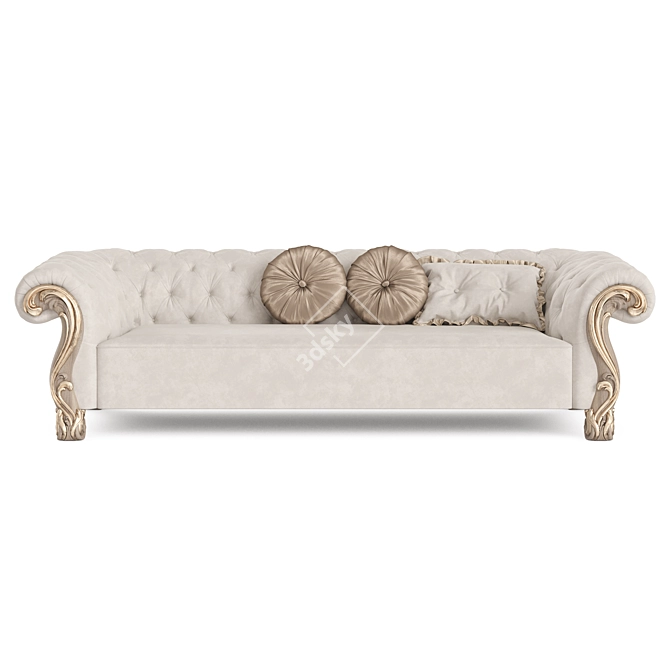 Handcrafted Three-Seater Sofa by Romano Home 3D model image 2