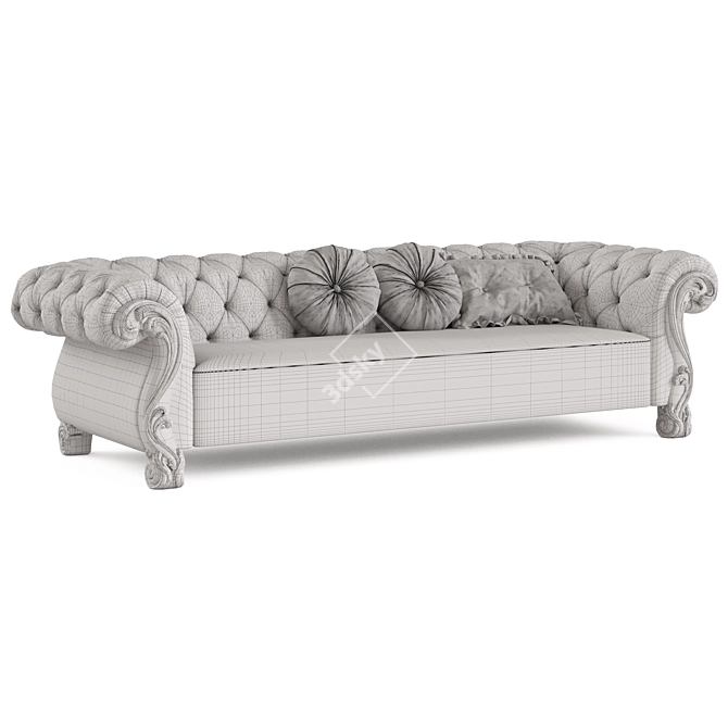 Handcrafted Three-Seater Sofa by Romano Home 3D model image 4