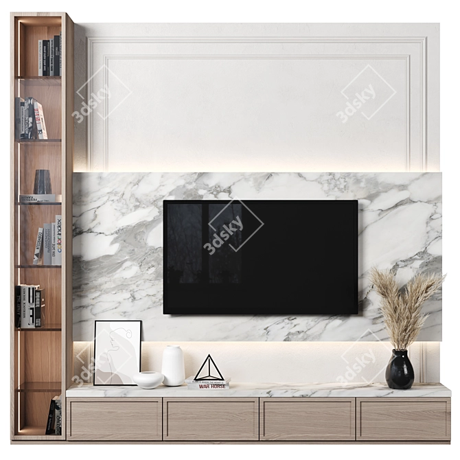 Modular TV Wall Unit 3D model image 1