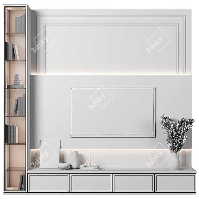 Modular TV Wall Unit 3D model image 5