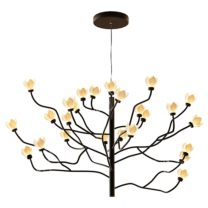 Elegant MOKUREN Pendant Light 3D model image 1