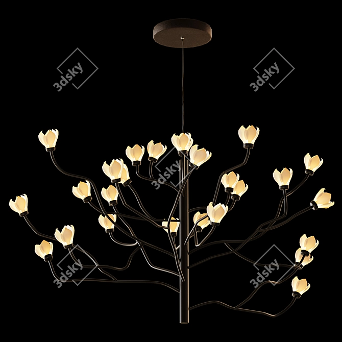 Elegant MOKUREN Pendant Light 3D model image 4