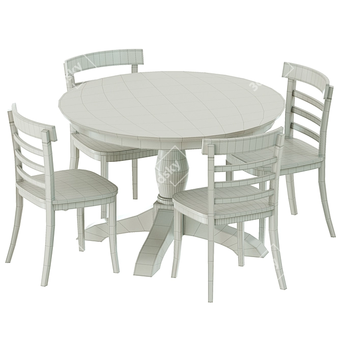 Owen Round Table & Liam Chair 3D model image 5