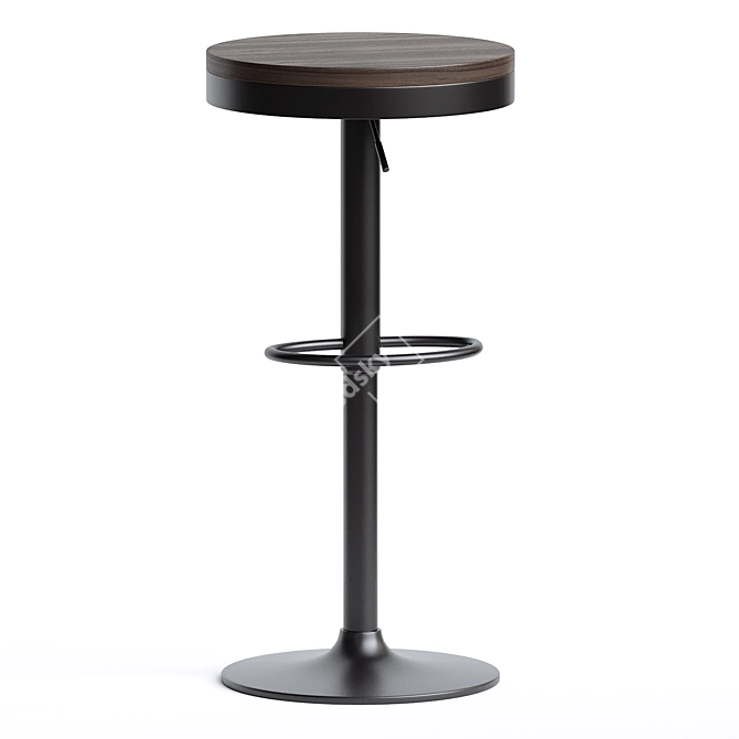 Swivel Adjustable Height Counter Stool 3D model image 1