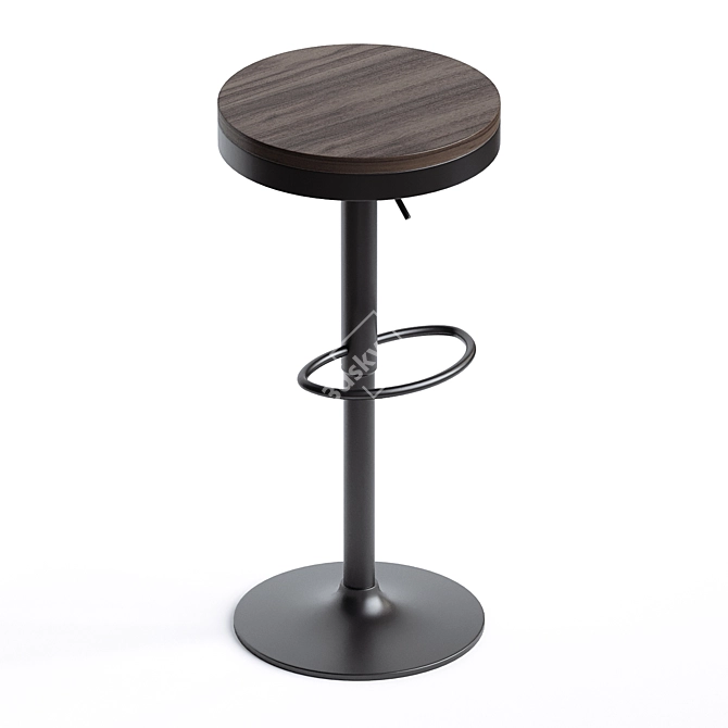 Swivel Adjustable Height Counter Stool 3D model image 2