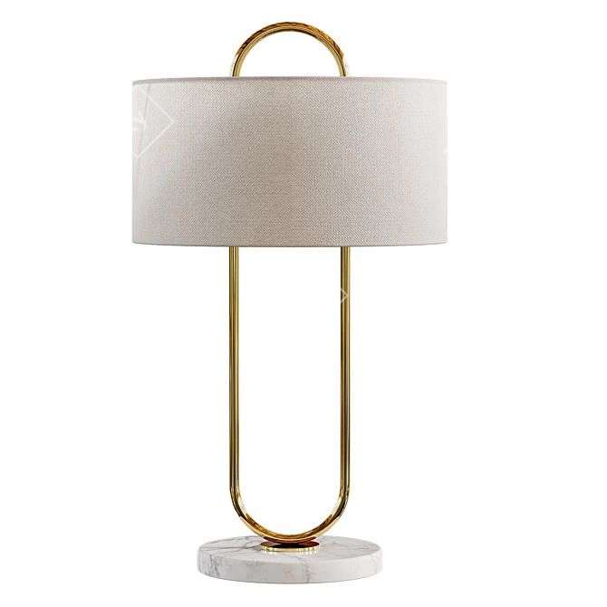 Modern Golden Marble Table Lamp 3D model image 1