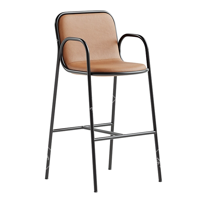 Modern Multimaterial Barstool with Corona Render 3D model image 3