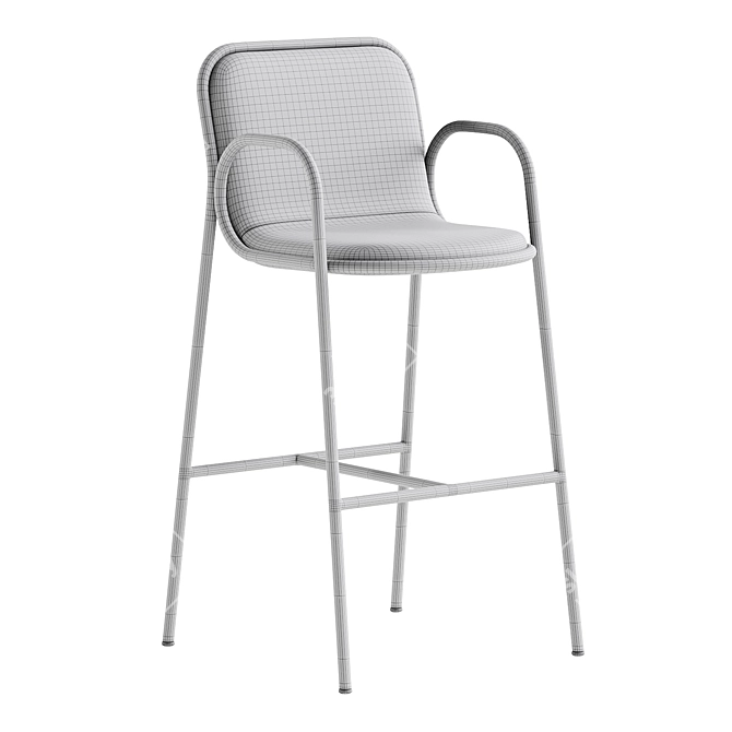 Modern Multimaterial Barstool with Corona Render 3D model image 4