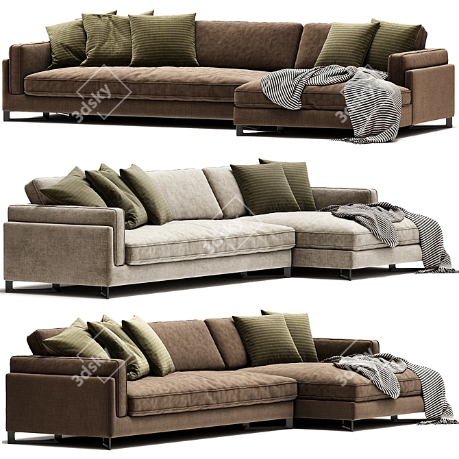 Davis IN Sofa: Modern Elegance 3D model image 3