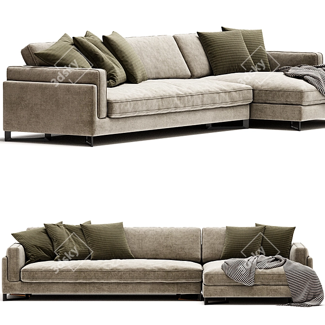 Davis IN Sofa: Modern Elegance 3D model image 4