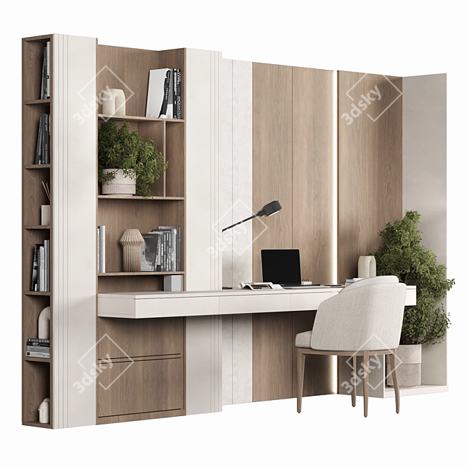 Modern Home Office Furniture Set 3D model image 1