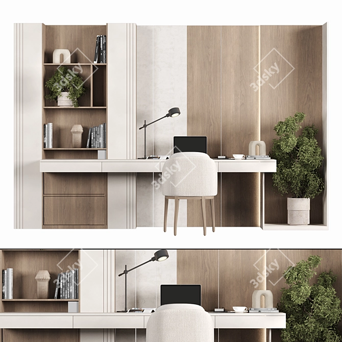 Modern Home Office Furniture Set 3D model image 2