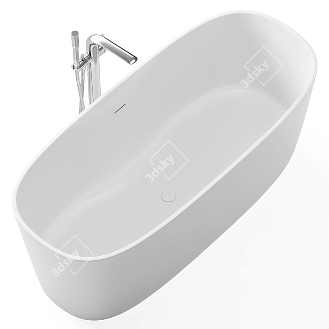 Elegant Disenia Oval Freestanding Bathtub 3D model image 2