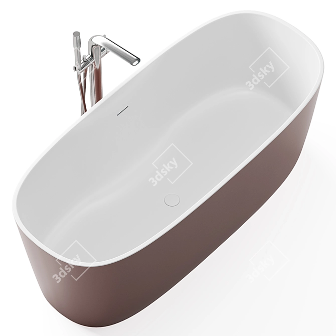 Elegant Disenia Oval Freestanding Bathtub 3D model image 4