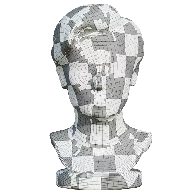 Pop Art Style Female Bust 3D model image 6