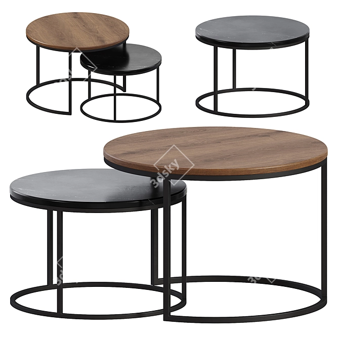 Modern Tango Coffee Table Set 3D model image 1