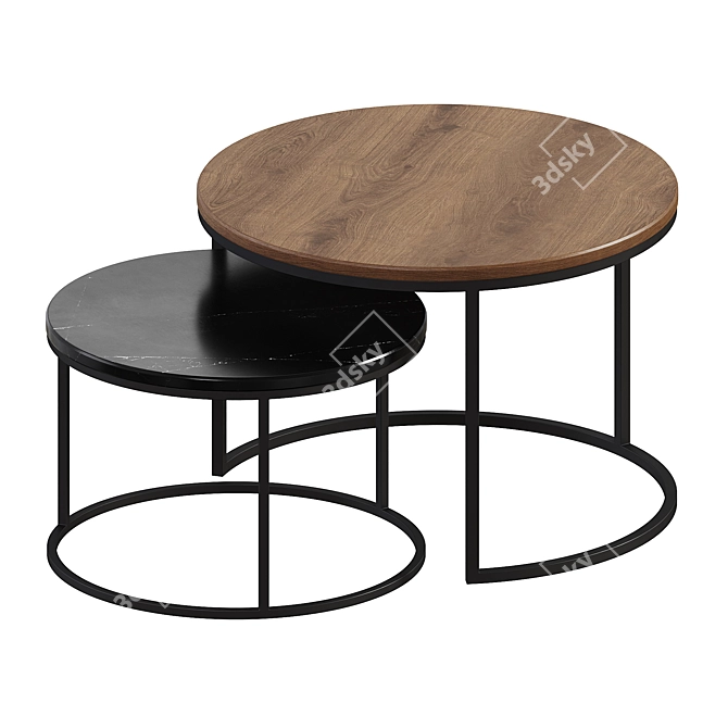 Modern Tango Coffee Table Set 3D model image 3