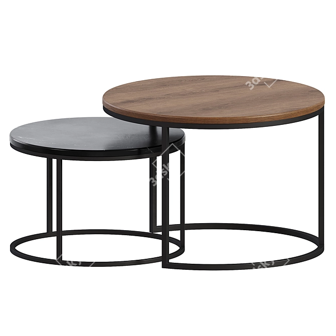 Modern Tango Coffee Table Set 3D model image 4