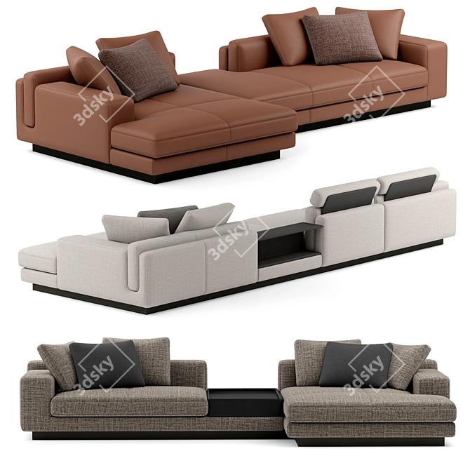 Elegant Sofa by Luzaro 3D model image 3