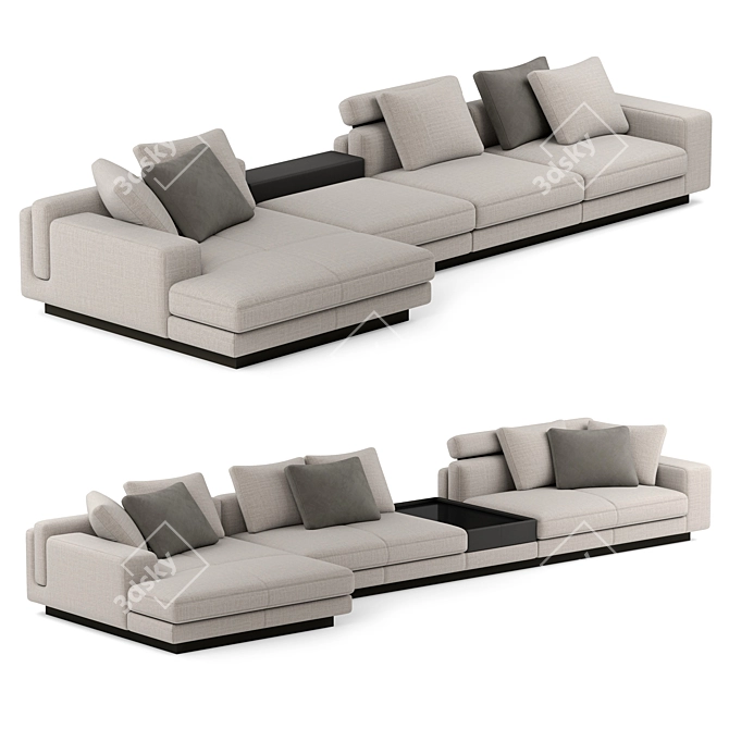 Elegant Sofa by Luzaro 3D model image 4