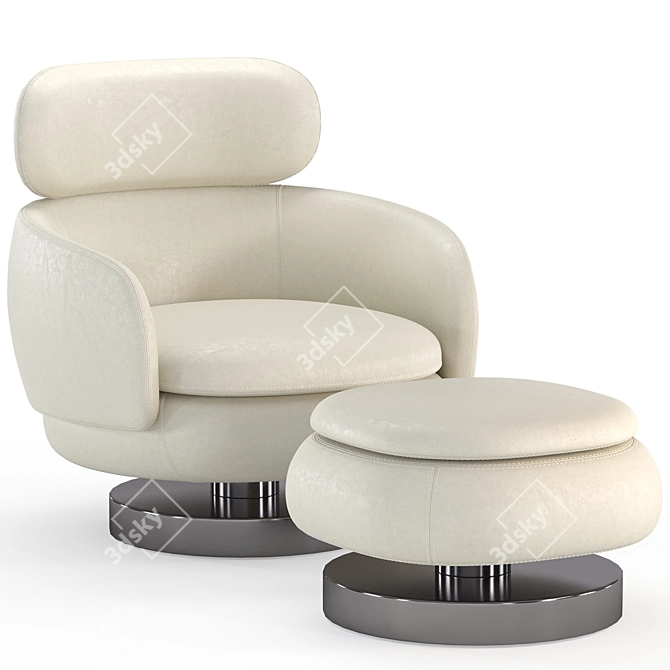  Minotti Vivienne Chair Ottoman 3D model image 2