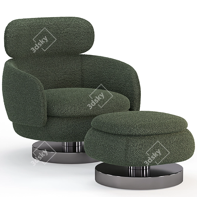  Minotti Vivienne Chair Ottoman 3D model image 3