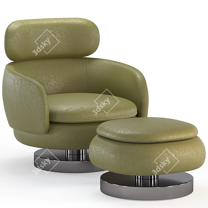  Minotti Vivienne Chair Ottoman 3D model image 4