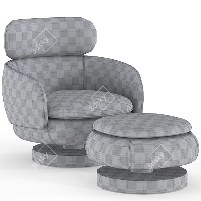  Minotti Vivienne Chair Ottoman 3D model image 6